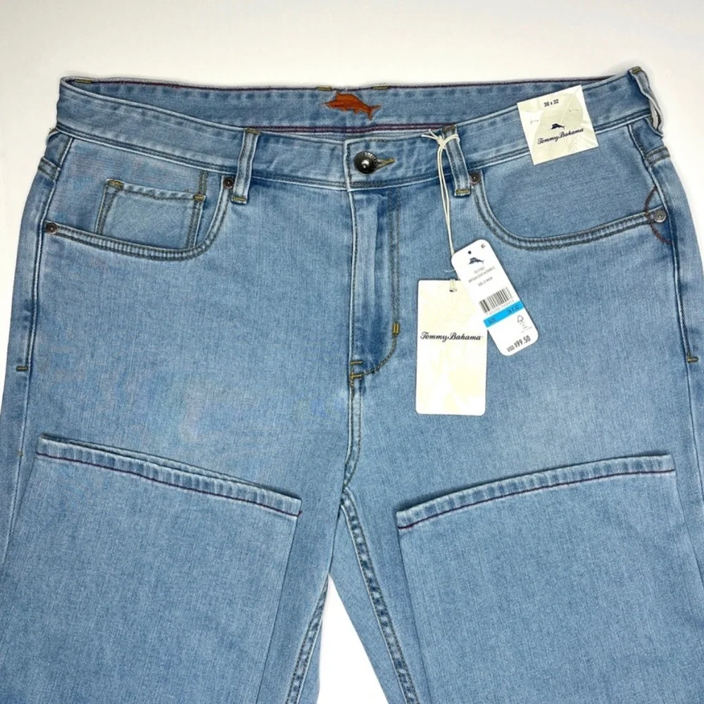 Tommy Bahama Blue Antigua Cove Jeans 34 x 30 36 x 30 TD121053 Light Wash Stretch - Picture 3 of 15